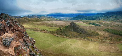 Image showing mountains in autumn day