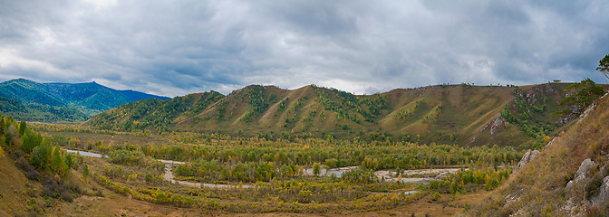 Image showing mountains in autumn day