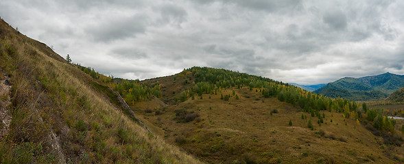 Image showing mountains in autumn day