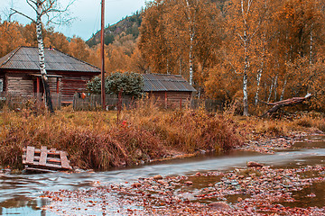 Image showing Autumn at mountain village.