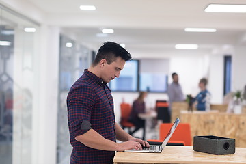 Image showing startup business, young  man portrait at modern office