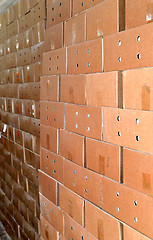 Image showing Cardboard packing boxes in a warehouse, background