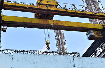 Image showing Industrial background: industrial design insulator closeup plant