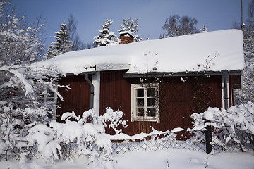 Image showing cottage in snow