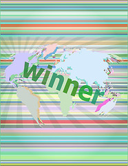 Image showing winner written in search bar on virtual screen vector illustration