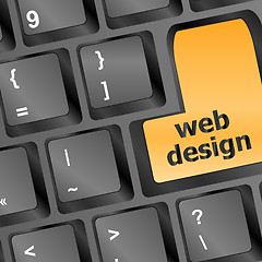 Image showing Web design text on a button keyboard vector illustration