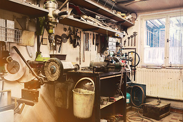 Image showing real domestic home  DIY workshop