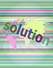 Image showing The word solution on digital screen, business concept vector illustration