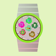 Image showing Vector Popular Smart Watch Icons