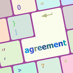 Image showing concept of to agreement something, with message on enter key of keyboard vector illustration