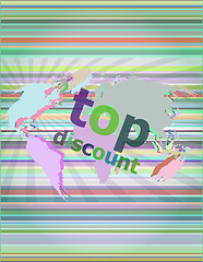 Image showing top discount word on digital touch screen vector illustration