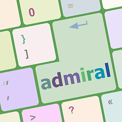 Image showing computer keyboard pc with admiral text vector illustration