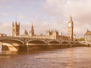 Image showing Westminster Bridge vintage