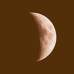 Image showing Retro looking First quarter moon