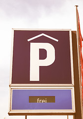 Image showing  Parking sign vintage