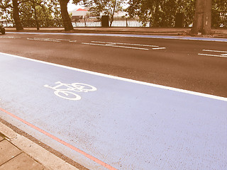 Image showing  Bike lane sign vintage