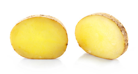 Image showing potato slices on white background