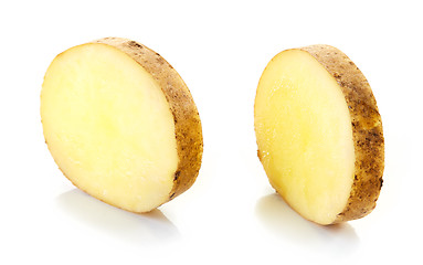 Image showing potato slices on white background