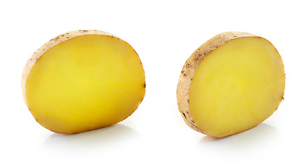 Image showing potato slices on white background