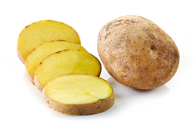 Image showing raw potato on white background