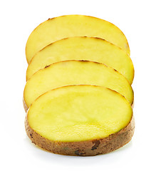 Image showing sliced potato on white background