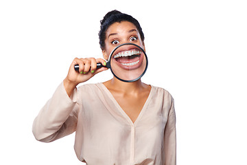 Image showing Woman showing teeth