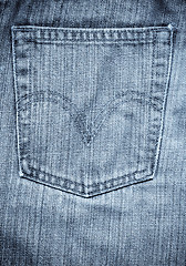 Image showing Blue jeans back pocket