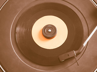 Image showing  Vinyl record on turntable vintage