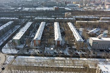 Image showing Bird eye view onto residential district. Tyumen