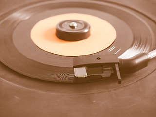 Image showing  Vinyl record on turntable vintage