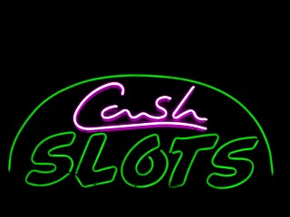 Image showing cash slots neon sign