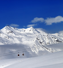 Image showing Ski resort at nice sun day