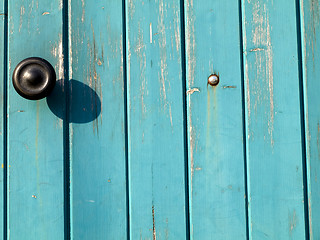Image showing Turquoise entrance door