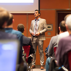 Image showing Speaker Giving a Talk at Business Meeting.