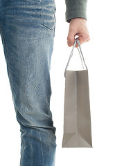 Image showing Shopping man, gift bag