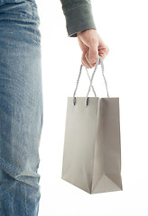 Image showing Shopping man, gift bag