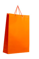 Image showing Orange paper bag on white.