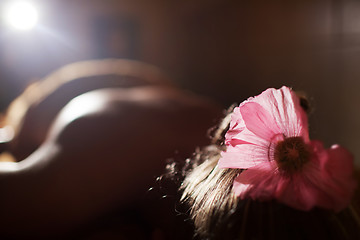 Image showing Woman at beauty spa prepared for procedure