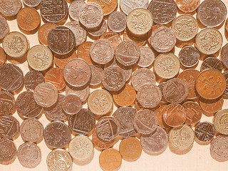 Image showing  Pound coins vintage