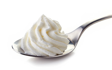Image showing spoon of whipped cream