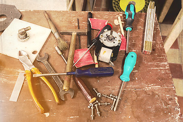 Image showing DIY workshop tools on table