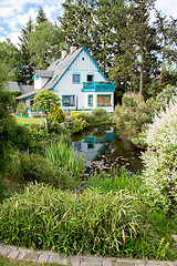 Image showing Beautiful house in spring garden