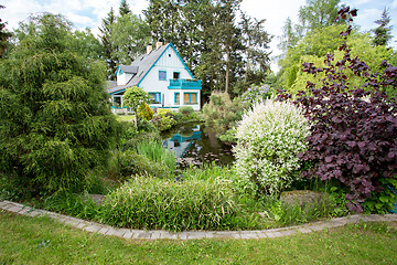 Image showing Beautiful house in spring garden