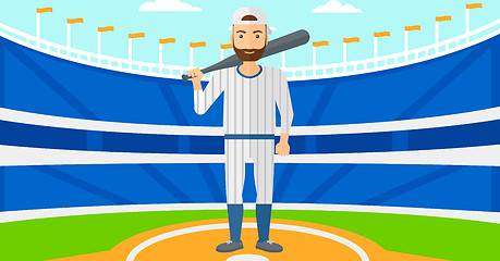 Image showing Baseball player with bat.