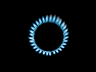 Image showing Gas burner flames