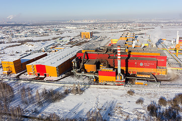 Image showing Aerial view on iron and steel works factory.Russia