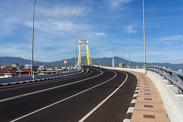Image showing Bridge over the harbor in Manado, Indonesia
