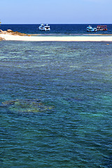 Image showing   lagoon  stone in thailand kho tao bay abstract of a  boat