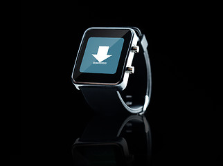 Image showing close up of black smart watch