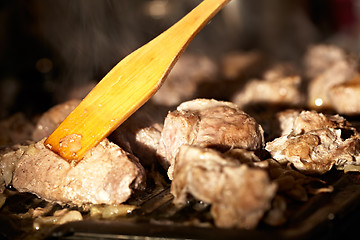 Image showing Meat on the BBQ.